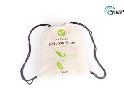 Bedruckter Rucksack-Beutel Global Recycled Standard Merchandise GRS