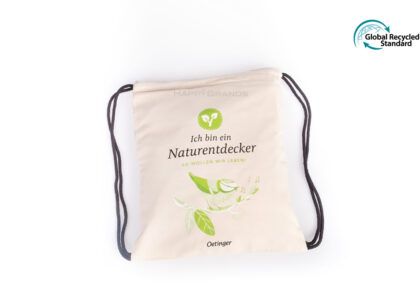 Drawstring Bag Gymsack Made From Recycled Cotton Promotional Item GRS Manufacturer Supplier