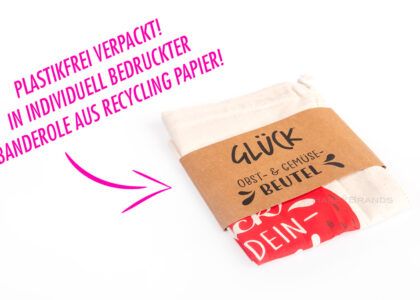 Tryckt fruktnät tillverkat av återvunnet material GiveAway GRS