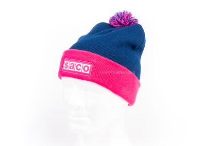 Ecological bobble hat made of recycled PET with advertising motif of your choice logo customer gift