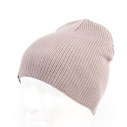 Recycling promotional beanie rib knit RPET promotional caps ribbed pattern without turn-up edge with company logo 250